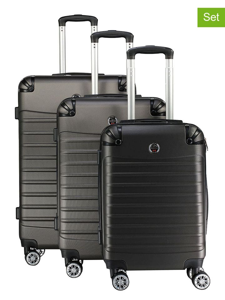 Canadian Peak 3tlg. Hardcase-Trolleyset "Shockeak" in Anthrazit - onesize