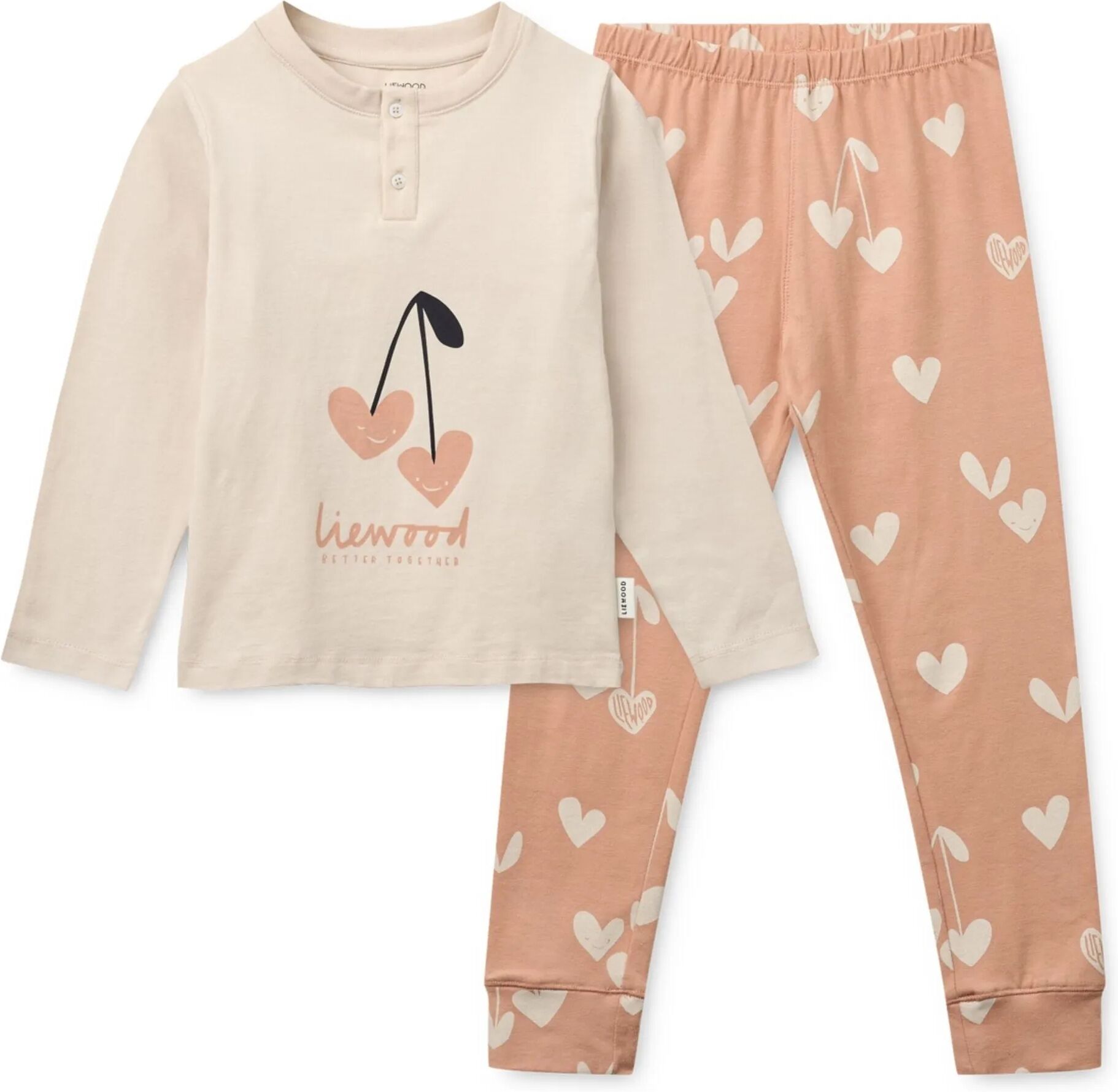 Liewood Pyjama Wilhelm Coeurs Coton Bio Rose 18/24 mois
