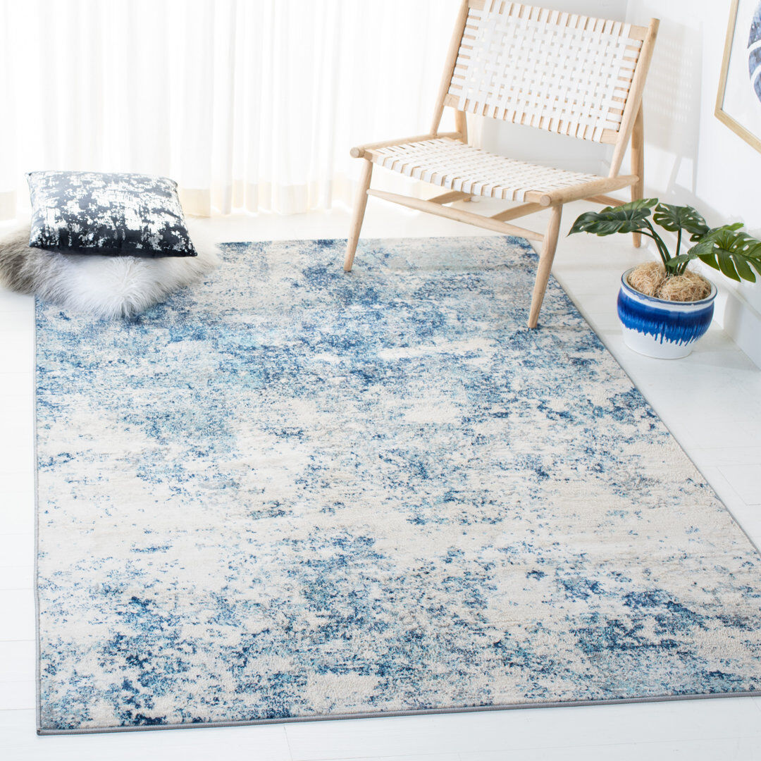 Rio Stonerstown Area Rug Ivory/Blue Rectangle 122 x 183 cm