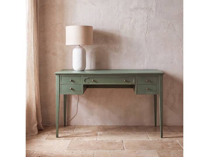 Khakigrüner Schreibtisch, 132 cm lang