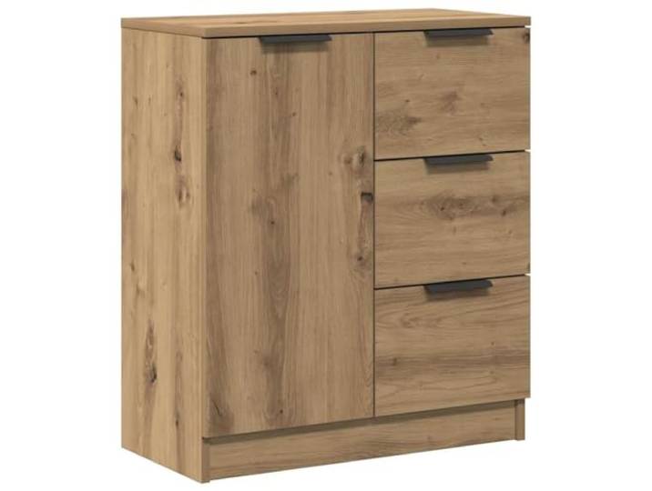 GHVBNMF Sideboard Artisan-Eiche Kommode 60x30x70 cm Holzwerkstoff Kompakte Flurkommode in Eichenoptik mit 3 Schubladen und 2 Fächern für Wohnzimmer und Essbereich.