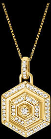Edenly Halskette Hexad - Gelbgold 9 Karat mit Diamanten