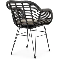Idimex, Gartenstühle, Gartenstuhl PARAMO aus Polyrattan – Schwarz/Beige