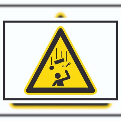 HB-Druck Achtung Herabfallende Gegenstände Symbol A3 (297x420mm) Schild