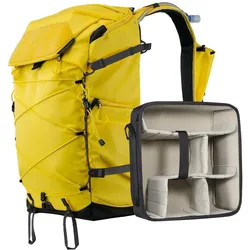 Leofoto Backup Serie Rucksack 35L + mittlere Trennwand (Fotorucksack, 35 l), Kameratasche, Gelb