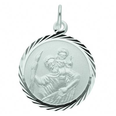 Kettenanhänger ADELIA´S "Medaille Christophorus 925 Silber", silber, Schmuckanhänger, Damen, Silber 925 (Sterlingsilber), Kettenanhänger, Silberanhänger Christophorus