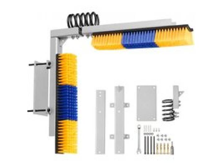 VEVOR Kratzbürste, 2-Wege-Viehbürste mit Halterung, 43x10 cm, Kuhbürste zur Linderung von Rückenjucken, Massage- & Pflege-Kratzwerkzeug für Pferde, Rinder, Schafe & Schweine, Gelb & Blau