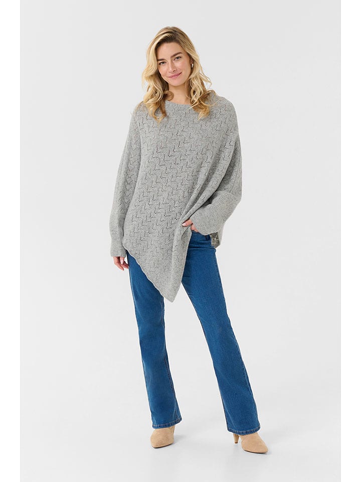 Cream Poncho in Grau - onesize
