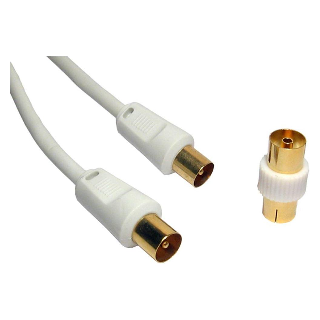 Cables Direct CDL 15m TV +Female Coupler - White (Antennenkabel) (2TV-15)