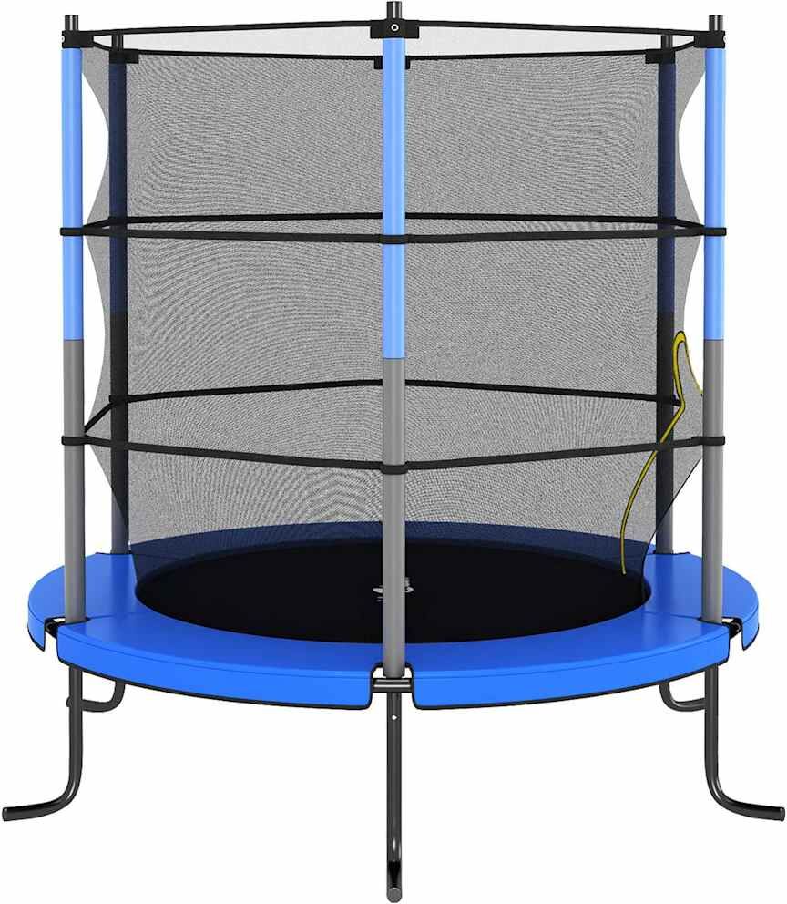 vidaXL Trampoline avec filet de sécurité Rond 140x160 cm Bleu
