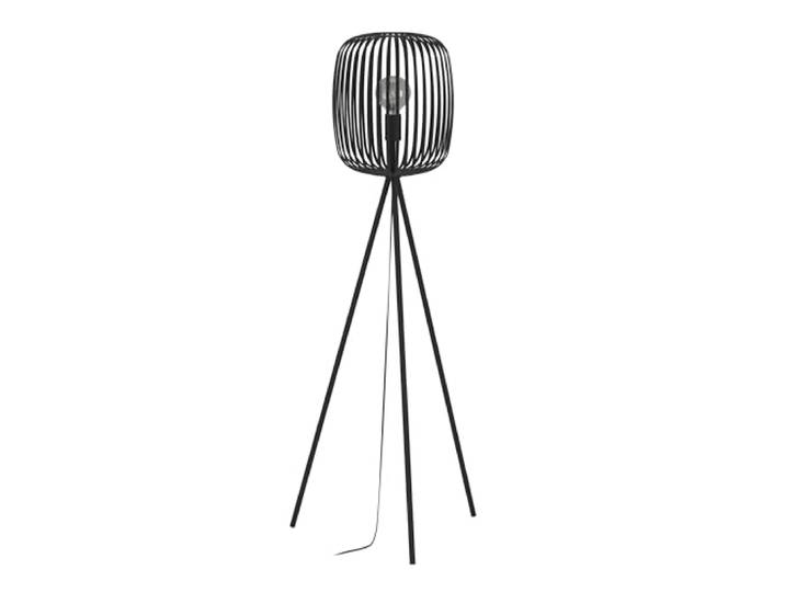 Eglo Lampadaire trépied Romazzina\, luminaire intérieur sur pied en métal noir\, lampe de salon à pied avec douille E27
