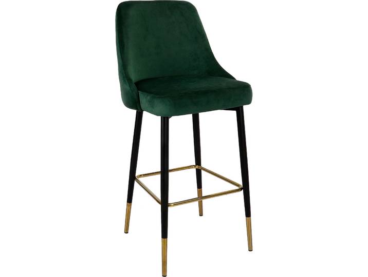 Hochstuhl KAYOOM Barstuhl Moonlight 125, gesteppte Rückenlehne, Stuhlbeine aus Eisen , grün, B:53cm H:110cm T:57cm, Sitz:Stoffbezug 100% Polyester Gestell:100% Eisen, Stühle, Hochstuhl, mit Fussstütze, gesteppte Rückenlehne, 2-farbig elegantes Gestell