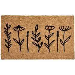 FUSSMATTE Naturfarben 40/60 cm Blume Kokosfasern Agiak