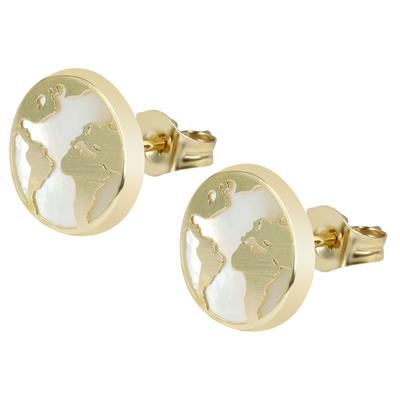 Paar Ohrstecker ADELIA´S "Ohrringe – Ohrstecker aus 333 Gold mit Perlmutt", Damen, Gr. Damen, gold, Ohrringe, Ideal zum Verschenken – schlicht und stilvoll