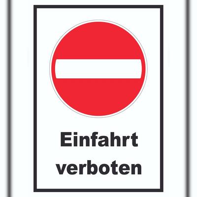 HB-Druck Einfahrt verboten Schild Einbahnstrasse A3 (297x420mm)