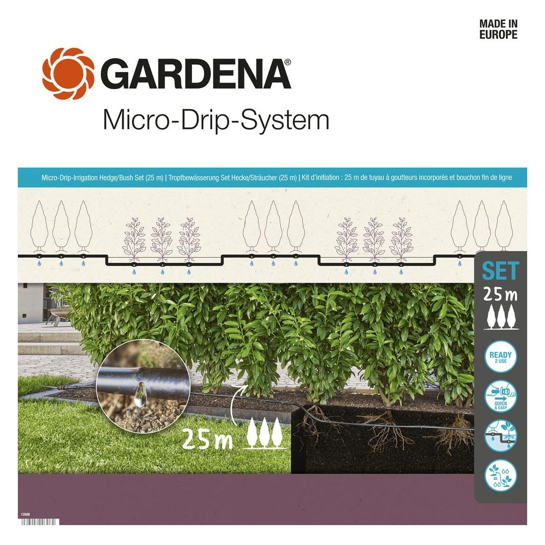 Gardena Micro-Drip-System Set Hecke/Sträucher 25m (Tropfbewässerung Set) (13500-20)