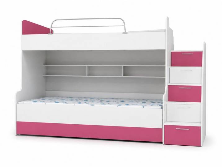Xlmoebel Etagenbett DOPPELSTOCKBETT HOCHGLANZ KINDER ETAGENBETT SOFORT (Etagenbett, 1-St., Etagenbett), Made in Europa