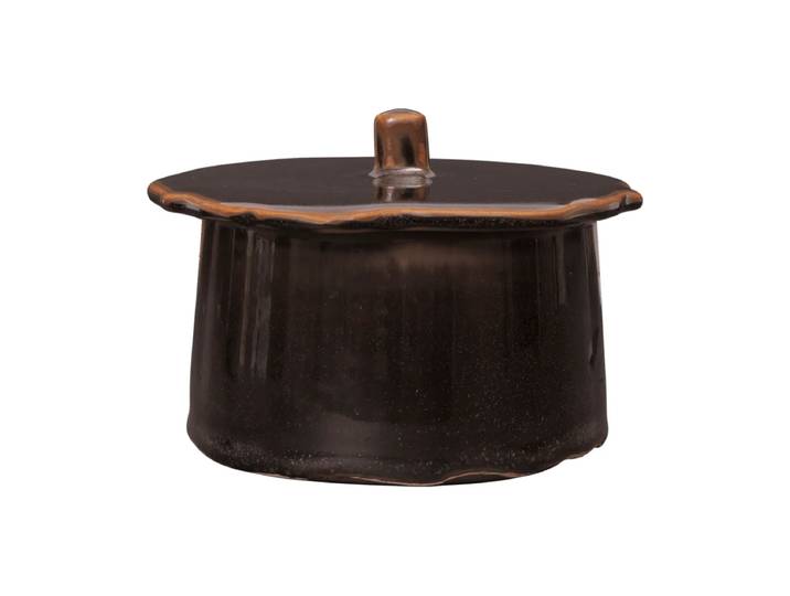 Ferm Living Bocal Marnen avec couvercle Carob brown, Ø13x7 cm