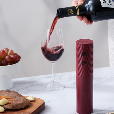 KitchenCuration Electric Wine Bottle Opener, Rechargeable Automatic Corkscrew With One Click Button, Portable And Cordless Wine Opener black