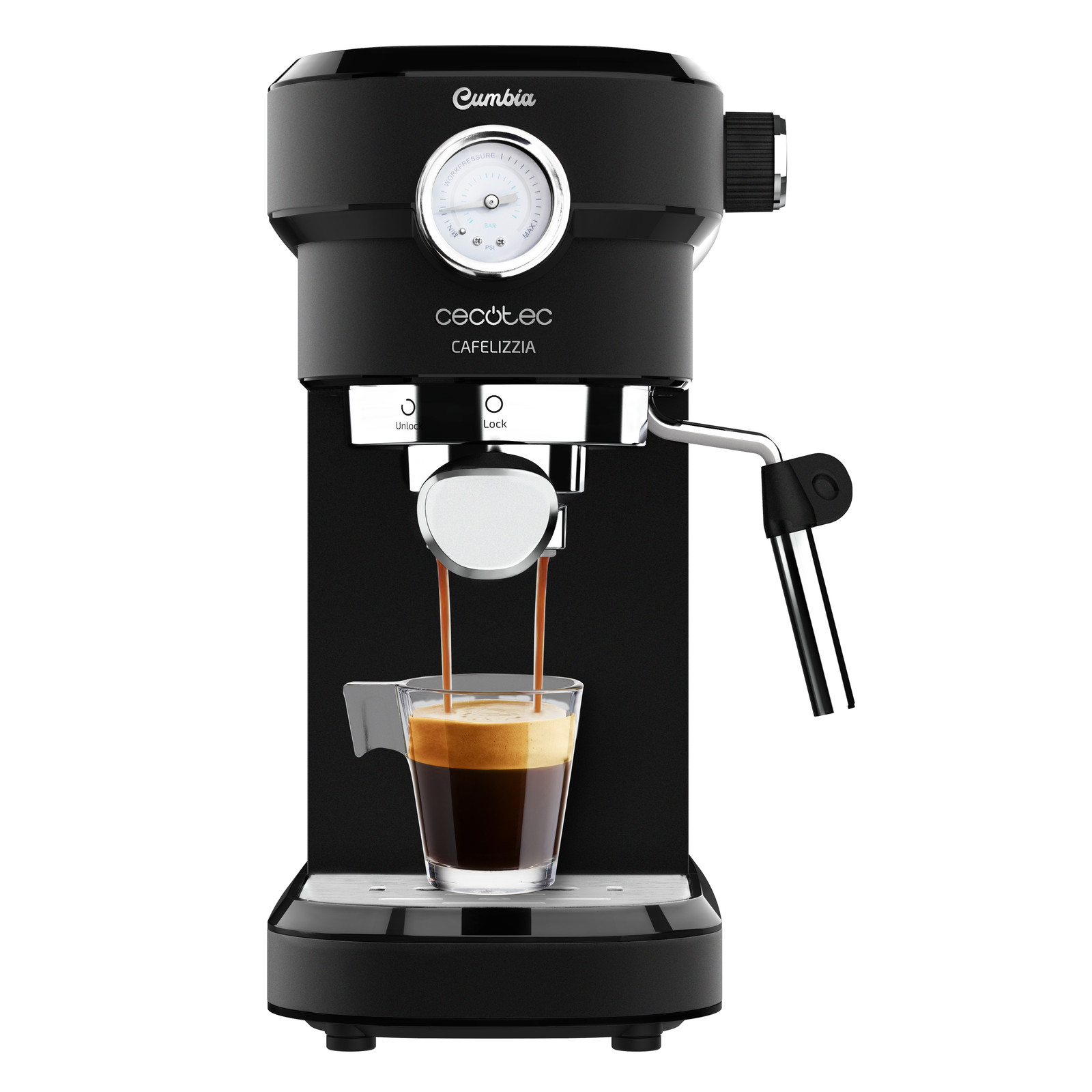 Cecotec Cafelizzia 790 Black Pro Handmatige espressomachine, 1,2 liter, 20 bar, 1350W