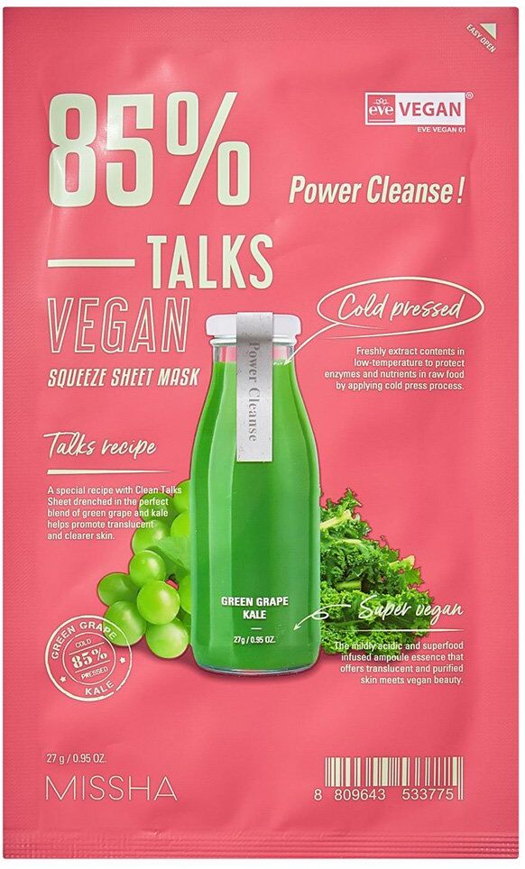 MISSHA Talks Vegan Squeeze Power Cleanse Sheet Mask 27g