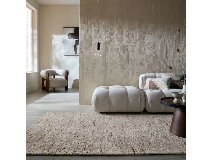 Tapis en laine Rova Beige 160 x 230cm Tissu mélangé