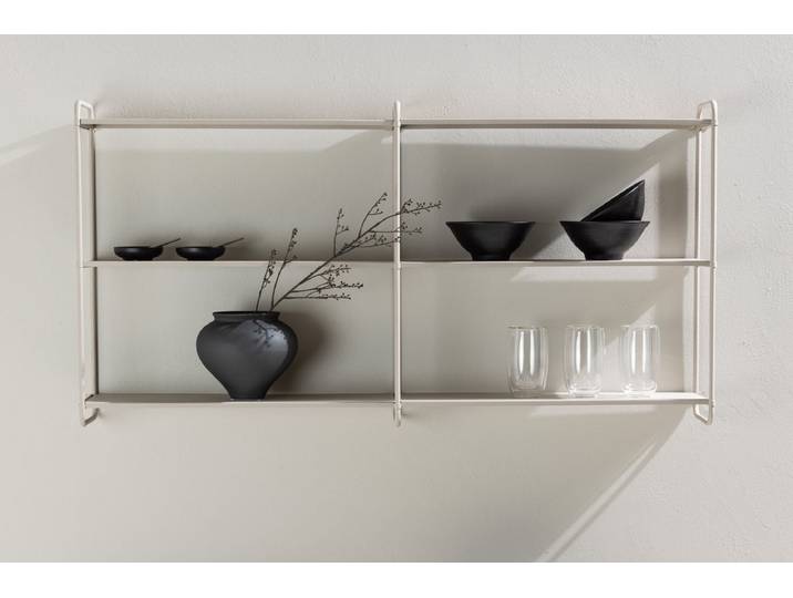 Wandregal Lyon – Wandregal in Beige oder Schwarz, klein & groß - Beige - Groß - Luxusbetten24
