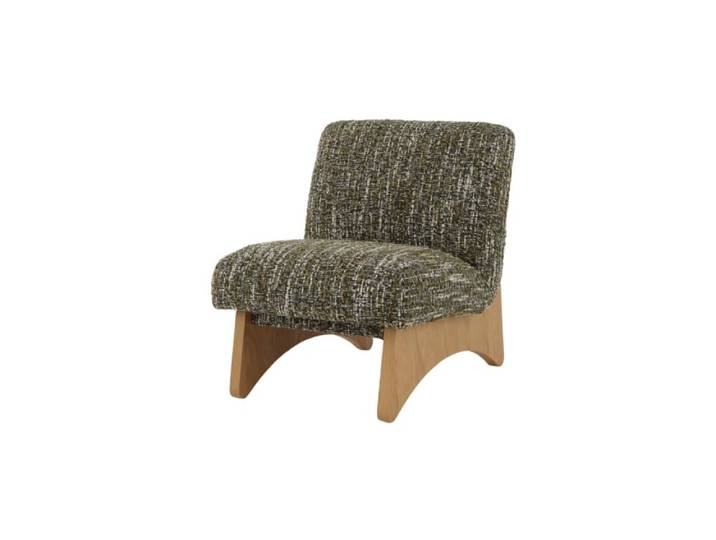 Fauteuil en chêne massif tissu vert