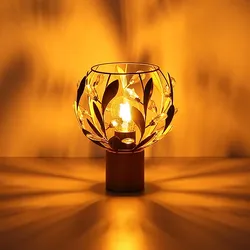 LED Tischlampe Wohnzimmer Tischleuchte Kristalle Nachttischlampe goldfarben, Holz Acryl, 4W 320lm warmweiß, DxH 20x25 cm