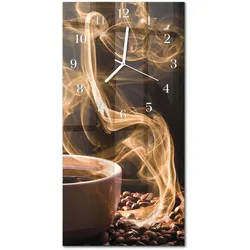 WANDUHR aus Glas 30x60 cm - Tasse Kaffee