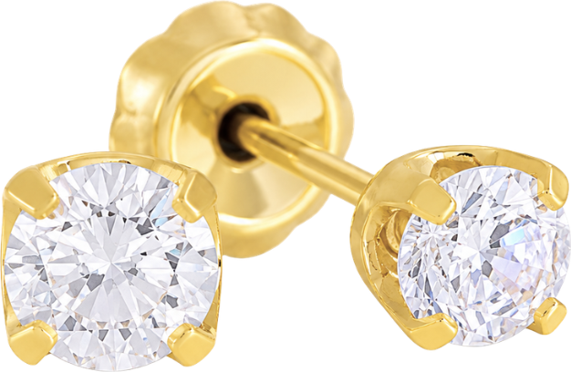 Inverness Sensitive Brinco Aço Cirúrgico Zircão Dourado 3mm