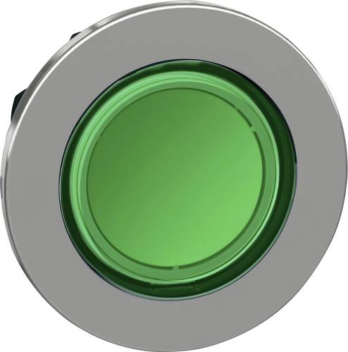 Schneider Electric ZB4FW333 ZB4FW333 Frontelement für Leuchtdrucktaster flach, rückstellbar (Ø) 30.5mm unbeschriftet Chrom, Grün