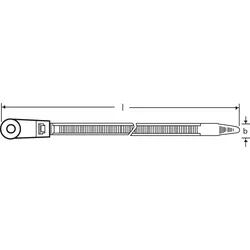 KAB-L 380-7,8H - Kabelbinder mit Befestigungs-Öse, 380 mm, natur, 100er-Pack