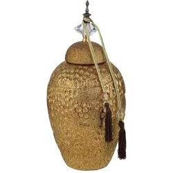 VASE aus Keramik, golden, 18x38cm