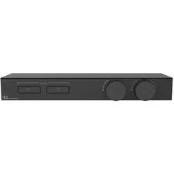 Gessi HI-FI, Fertigmontageset für 3/4 Hochleistungs-Thermostat, Tasten-Bedienung, Ablage, ESG-Rauchglas, horizontalen Montage, 2 separaten Ausgänge, 63022031, Farbe: Chrom
