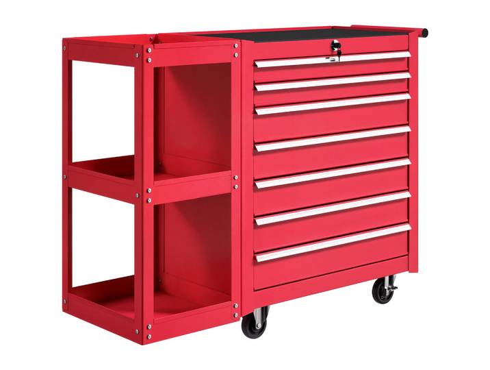 Homcom Werkstattwagen Stahl EVA Rot, Metall, 33.5x75x96 cm, Freizeit & Co, Heimwerken, Werkstatteinrichtung