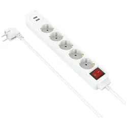 Hama 5-fach Steckdosenleiste »USB 3,4 A« (weiß) weiß, 31.5x4x4.5 cm