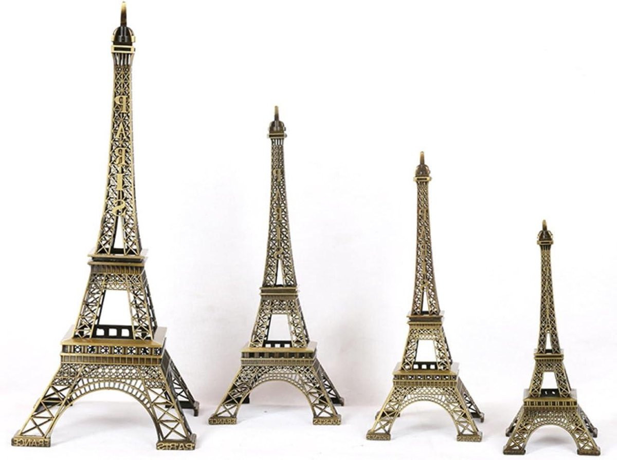 Eiffeltoren Metalen Beeld - Miniatuurmodel Bureau Ornament - Woondecoratie - Hoogte: 15 cm