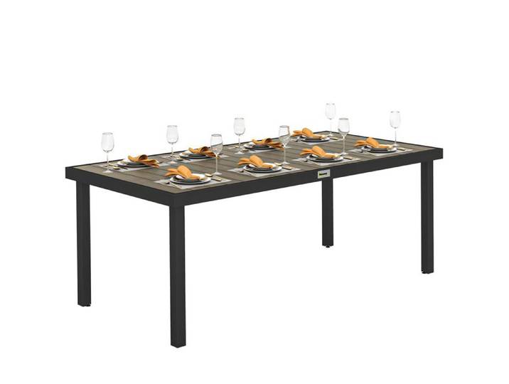 Outsunny - Table de jardin - Aluminium - 190x90x74cm - Marron