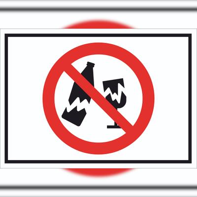 HB-Druck Schild Glas verboten Symbol A6 (105x148mm)