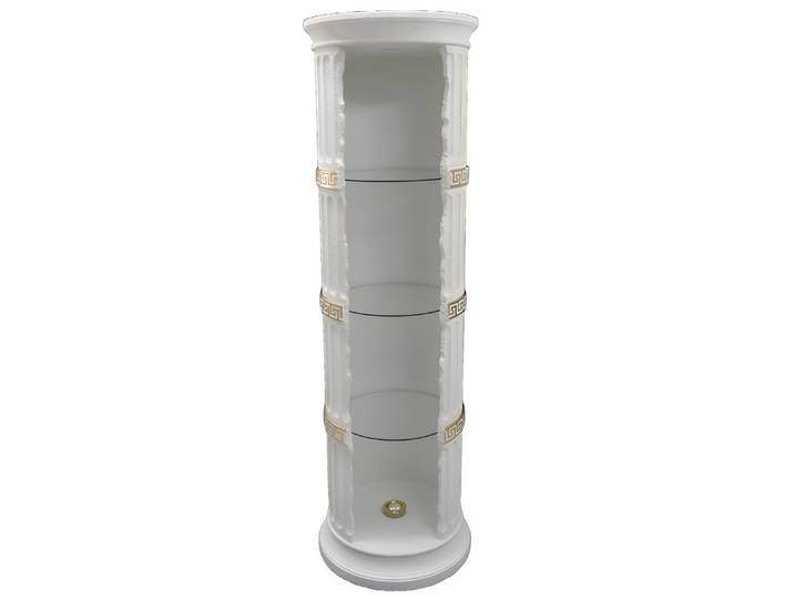 Xlmoebel Vitrine Elegantes Eckregal mit Glasvitrine und Amphoren-Design (Griechische Bar mit Lampe 171,5 cm Hoch-Material:Acryl) Hergestellt in Europa