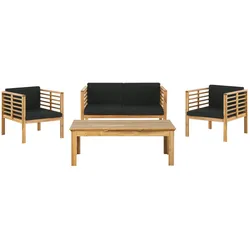 4-SITZER LOUNGE SET Akazienholz Hellbraun Pacific