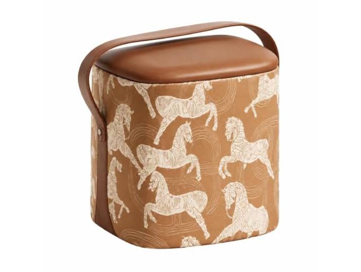 WSJJXS Sitzhocker mit Stauraum Gepolsterter Sitz und Griff Verstecktes Fach, Gepolsterter Sitz, Tragbarer Griff, Rutschfeste Basis(Brown)