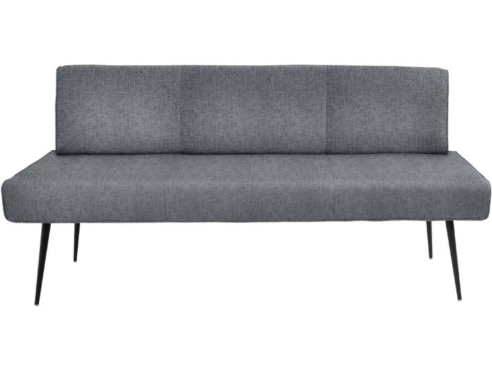 Polsterbank, Flachgewebe, Niagara Blau & Schwarz, 177×62×87 cm, Metallfüße, K+W Komfort & Wohnen Giacomo I