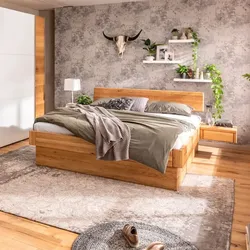 MAISON Massivholzbett Omaha 180 x 200 cm Holz Braun Wildeiche