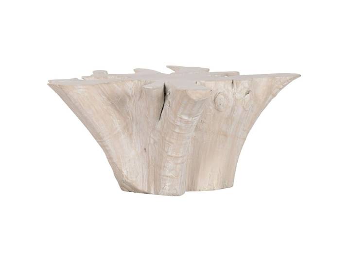 Table basse en teck racine de teck blanc 90x90x44 cm