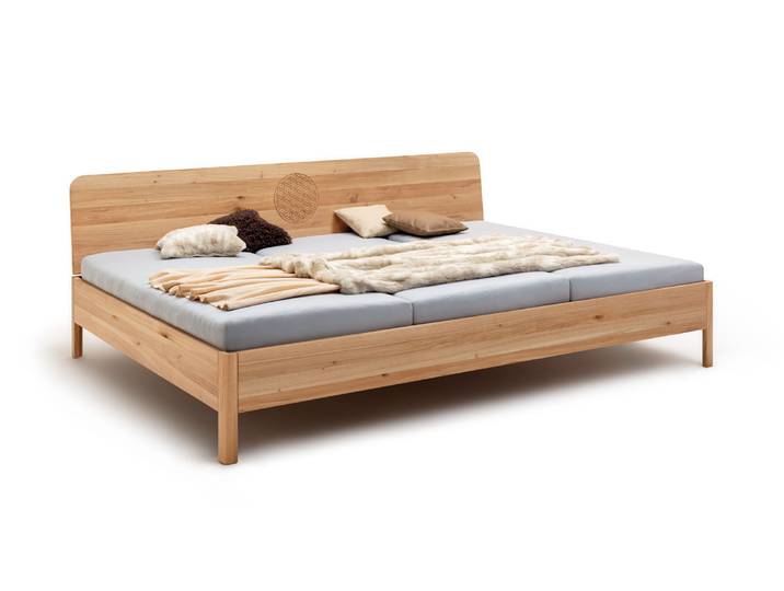 Familienbett FREYA, 200x220cm (LxB), Massivholzbett aus Eiche & Wildeiche, 200x240, 200x270, 200x300cm, extrem stabil,