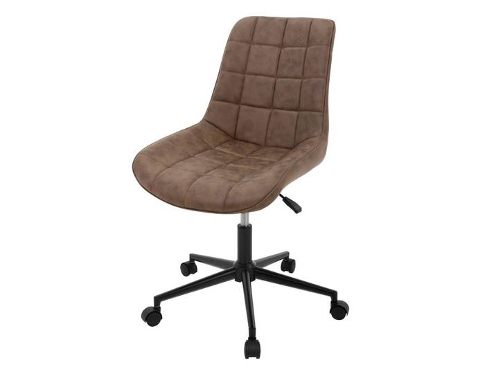 Ml-Design Bürostuhl Kunstleder braun, Braun, Metall, 53x97x60 cm, Büromöbel, Bürostühle, Drehstühle