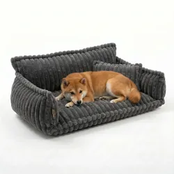 Haustiersofa 'Chaffar' - XL (120cm) / Kohle - Kohle - XL (120cm)