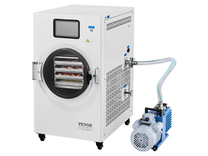 VEVOR Lyophilisateur lyophilisateur Équipement de séchage (capacité de 4 à 6 kg) pour aliments avec plateaux à 4 couches & température et durée réglables\, pour fruits Fruit blanc